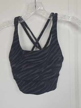 lululemon athletica Black Zebra-Print Strappy Sports Bra